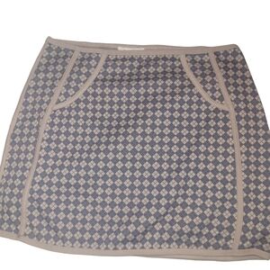 Kirious Blue and Grey Argyle Patterned Mini Skirt Size L